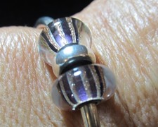 2  Genuine Trollbeads Stardust Stripe TGLBE-10425 Sterling Silver 925S LAA BNWOT