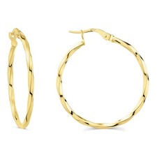 9ct Solid Gold Twisted Hoop