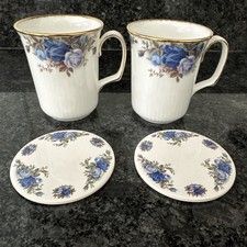 Royal Albert Moonlight Roses 2 Mugs & Matching Coasters