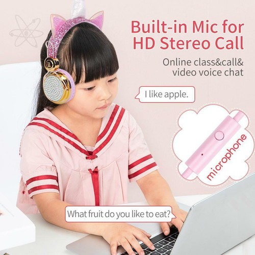 Pink glitter kids headphones - pink,