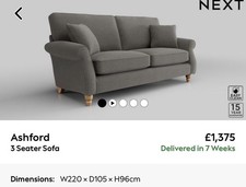 NEXT Ashford Large Sofa NEW