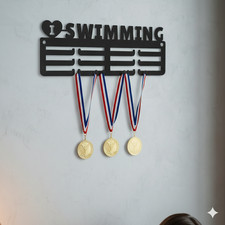 Swimming love medal hanger - love,