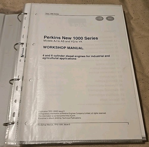 Perkins 1000 series workshop - 1000,