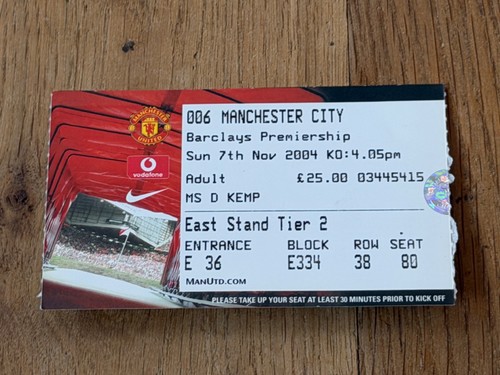 Ticket 2004 manchester - ticket, 2004/05