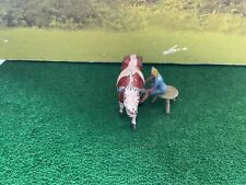 Vintage Britains Era Lead Farm. Rare Lady Sitting Milking A Cow. 1/32 Scale.