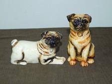 VINTAGE CERAMIC PUG DOGS SALT & PEPPER SHAKERS NEW OLD STOCK