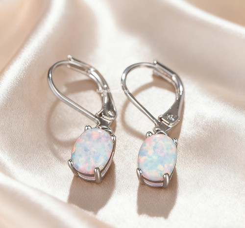 White fire opal drop - white,
