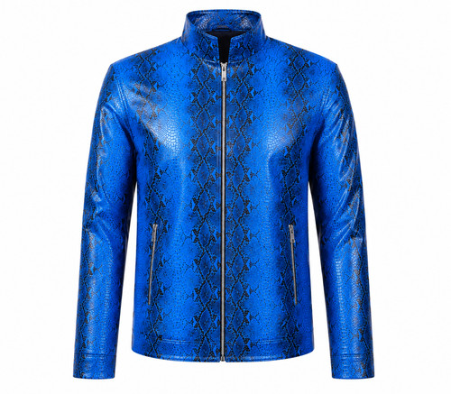 Men genuine leather blue - men's,