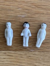 3 Antique Vintage Porcelain Frozen Charlotte Dolls Miniatures