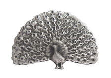 Peacock Pewter Pin Badge.