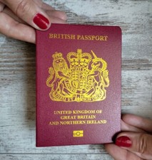 Red British passport prop. Old
