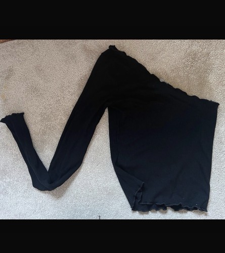 Black ribbed top - ribbed, one
