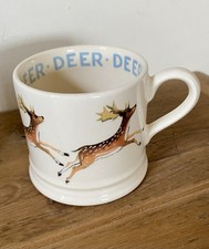 EMMA BRIDGEWATER RUNNING DEER BABY MUG 1/4 PINT FALLOW DEER CHRISTMAS