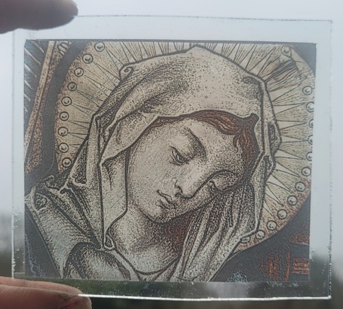 Stained glass lady - lady, fired