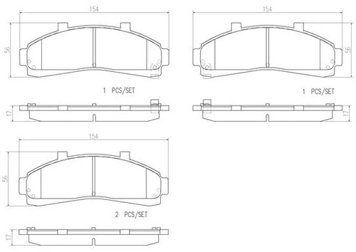 Front brake pad set - set,