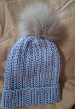 Handmade Crochet, Cosy, Warm,Baby hats, Beanie, With Pom-pom 3-6 months