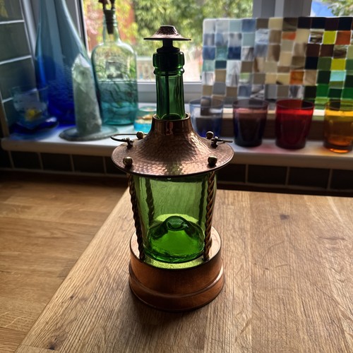 Vintage copper green glass - copper,