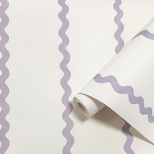 Wiggle Stripe Wallpaper Lilac