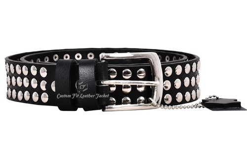 Mens leather studded belts - leather,