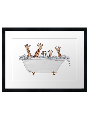 Giraffes tub framed - in,