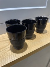 4 X Nespresso Black Gloss Soft Touch Coffee Cups Large Size