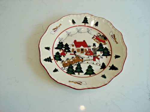 Masons christmas village plate - masons,