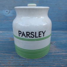 Sadler Green  cream Kleen Kitchen Ware Parsley storage jar VINTAGE KITCHENALIA