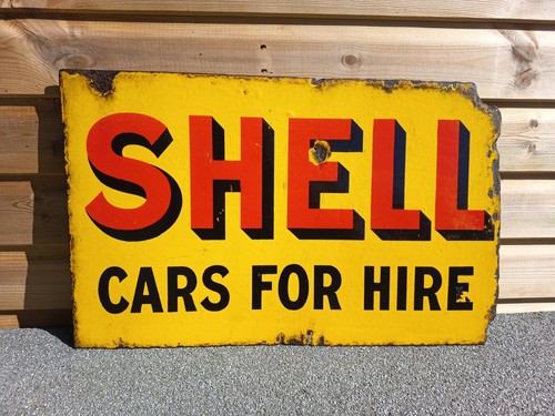 Vintage enamel shell car - shell,