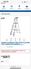 Aluminium Step Ladder 6 Tread With Platform & Rail Werner