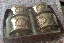PAST TIMES VINTAGE MEDIEVAL BANQUET FLEUR DE LYS BRASS FINISHED NAPKIN RINGS