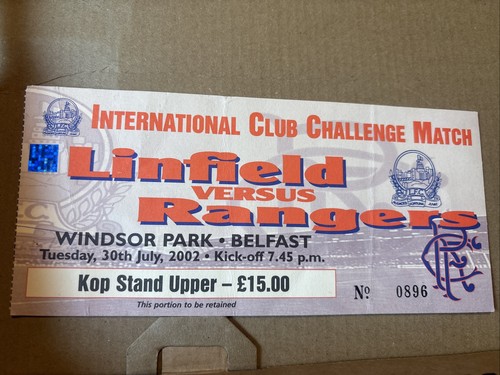 Linfield rangers ticket - v,