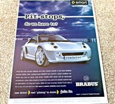 SMART BRABUS ROADSTER - FRAMEABLE COLLECTIBLE ORIGINAL CLASSIC CAR ADVERT