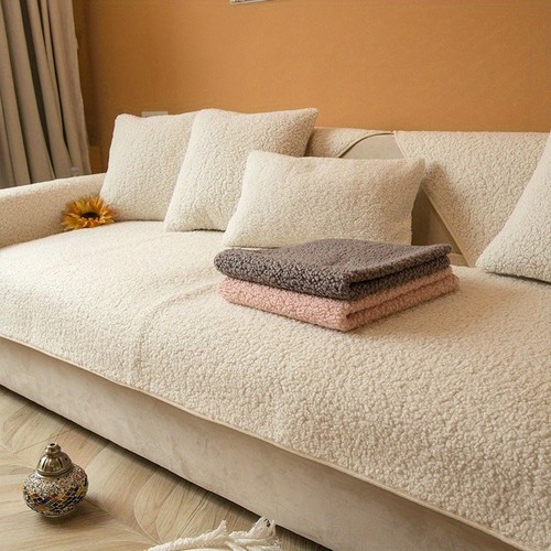 Faux lamb wool sofa cover - wool,