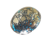 Blue Persian Turquoise Cabochon, Oval Shape, Stabilized Turquoise, 55 Ct