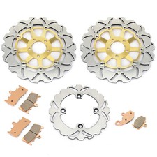 For KAWASAKI ZX9R NINJA E1 E2 2000 2001 Front Rear Brake Discs Disks Rotors Pads