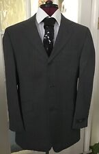 BNWT DKNY MENS GREY 100% WOOL PINSTRIPE 2-PIECE SUIT   SIZE 38 SHORT   #11