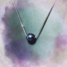 Freshwater Black Pearl 925 Sterling Silver Chain Necklace Women Gift For Her UK
