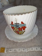 Vintage ornate detailed Crested china teacup & saucer, coat of arms Bournemouth.