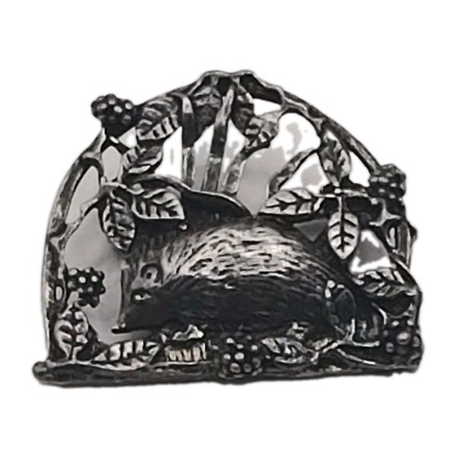 Hedgehog silver tone brooch - hedgehog,