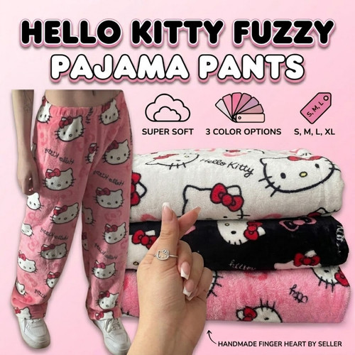 Hello kitty black fleece - kitty,