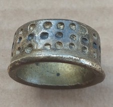 Vintage Pewter Thimble/Roman