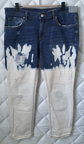 Zara womans jeans blue white - jeans:, blue/white