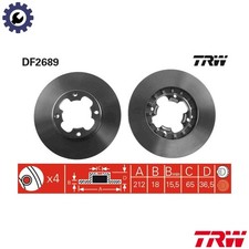 2x BRAKE DISC DF2689 FOR SUBARU SUMO/Van/Bus JUSTY/� LIBERO VANILLE 1.0L 3cyl
