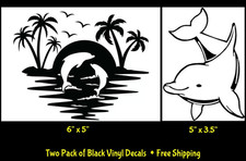 Dolphins Palm Trees Beach Two