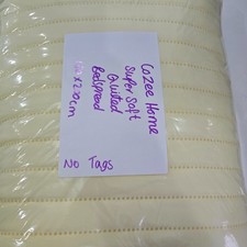 Cozee Home Channel Stitch Summer Weight Bedspread blue yellow white new QVC