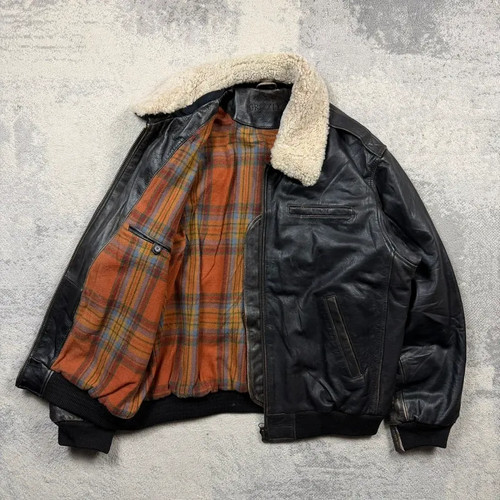Vintage leather flight jacket - vintage,