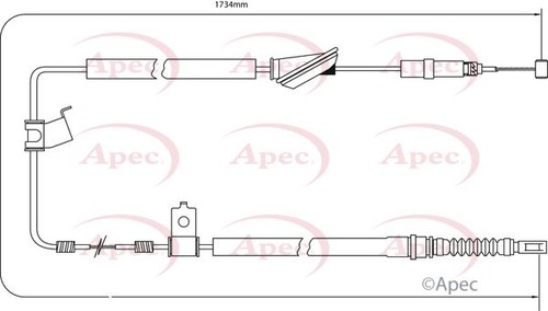 Parking brake cable - parking, rear