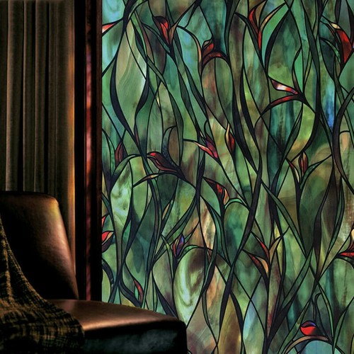 Orchid stained door - stained, window