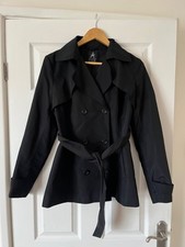 Atmosphere ladies black mac Trenchcoat jacket size 12