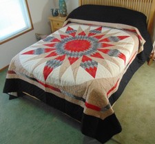 NEW! AMISH HANDMADE QUILT! ~ Radiant Star ~ 100 x 113